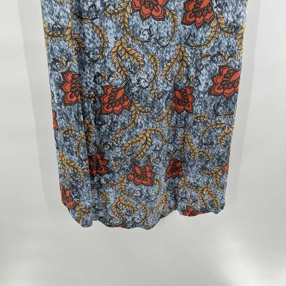 Lularoe Carly Dress Womens XS Blue‎ Floral Bird Swing Boxy Oversized Modest - Picture 6 of 12